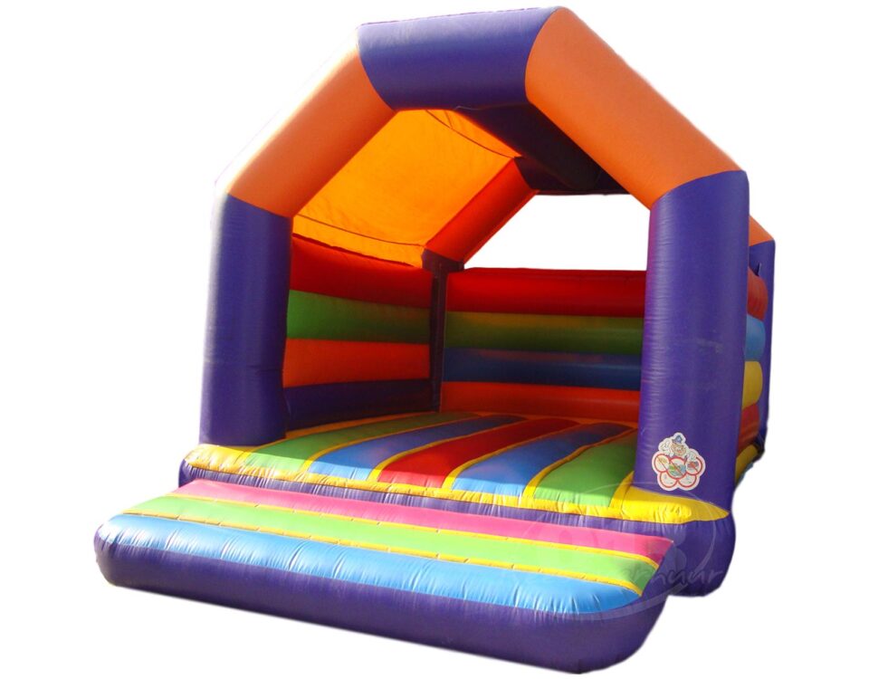 Mega rainbow overdekt springkussen